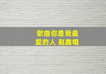 歌曲你是我最爱的人 赵鑫唱